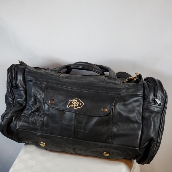 Vintage CU Buffalo's Colorado Leather Duffle Bag